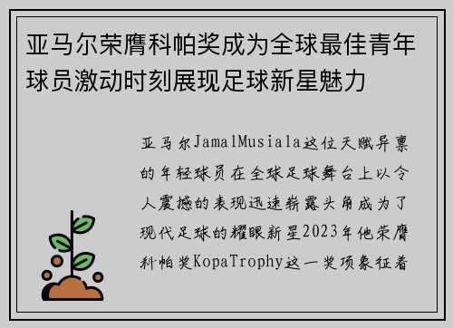 亚马尔荣膺科帕奖成为全球最佳青年球员激动时刻展现足球新星魅力